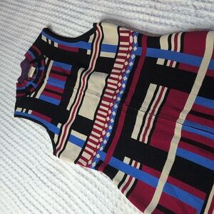 Flying Tomato Geometric Mini Dress - Red, Blue, Cream